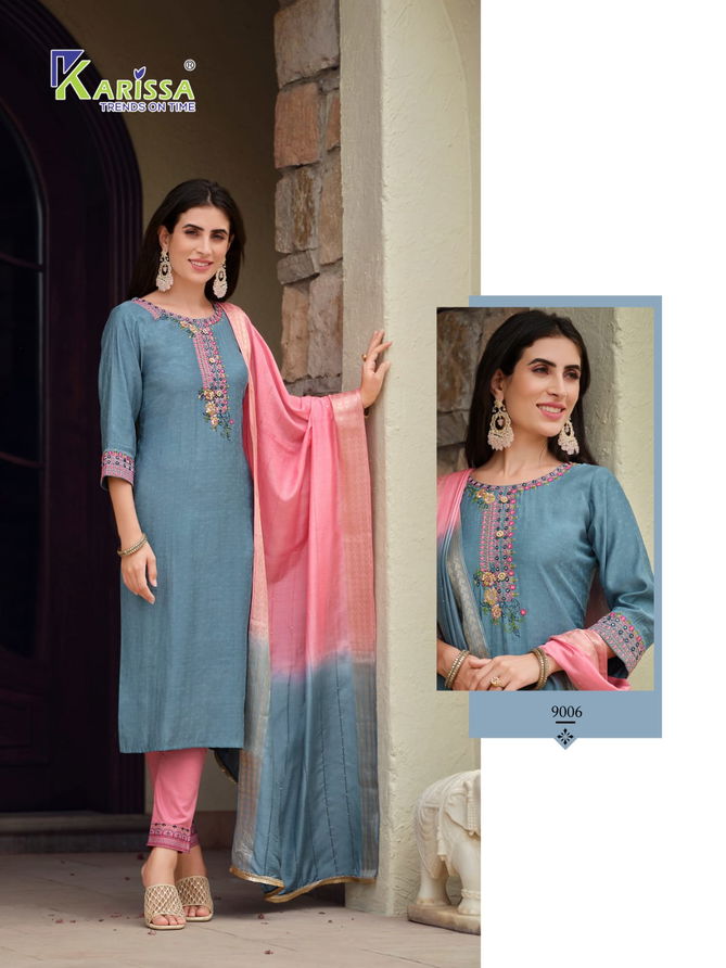 Nora By Karissa Fancy Viscose Silk Readymade Suits Catalog
 